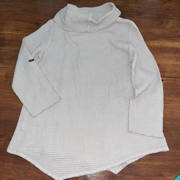 NWT Focus Casual Life Medium Top Cowl Neck Waffle Knit Tunic Lagenlook Boho - Picture 8 of 10